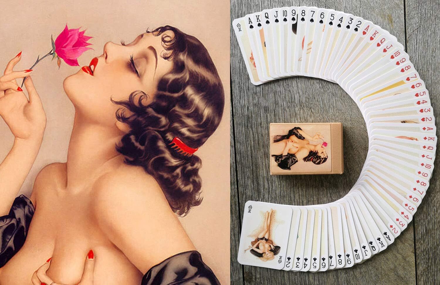 Pinup Girls Playing Cards (Poker Deck 54 Cards All Different) Vintage Retro Clas