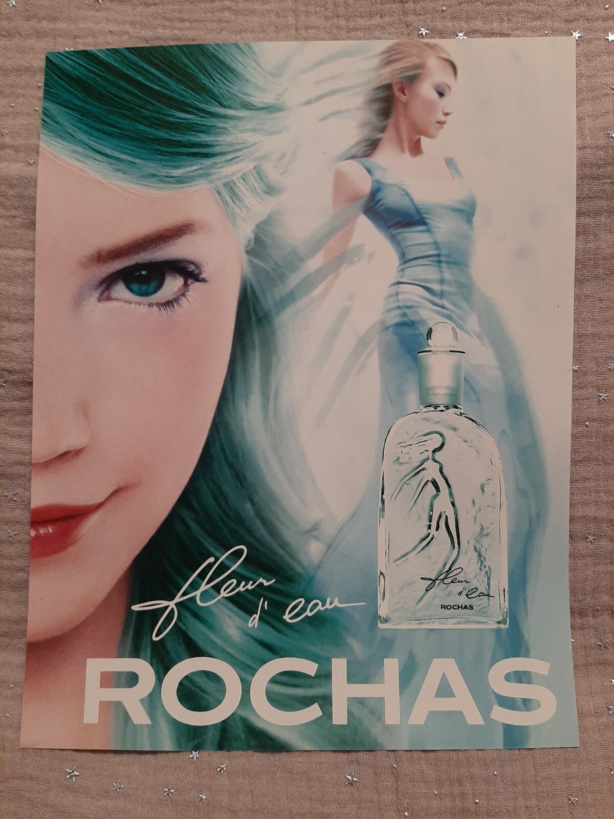 Perfume Paper Advertising. 1997 Ad Rochas Fleur d’eau Perfume