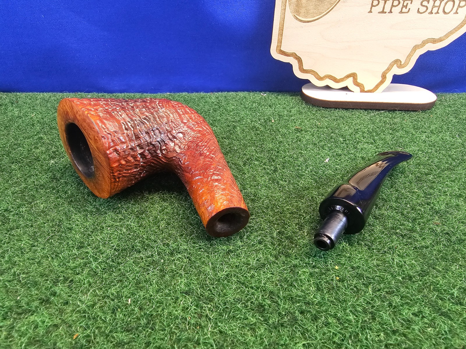 Savinelli Autograph Sandblasted Bent Dublin Restored Italian Briar Pipe