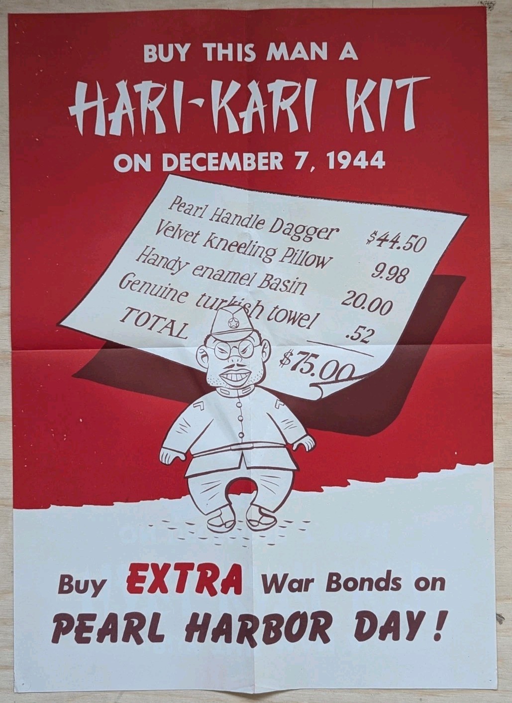 WW2 Propaganda Poster – 20 1/8 X 14 1/4 Inches Single Sided December 7 1944