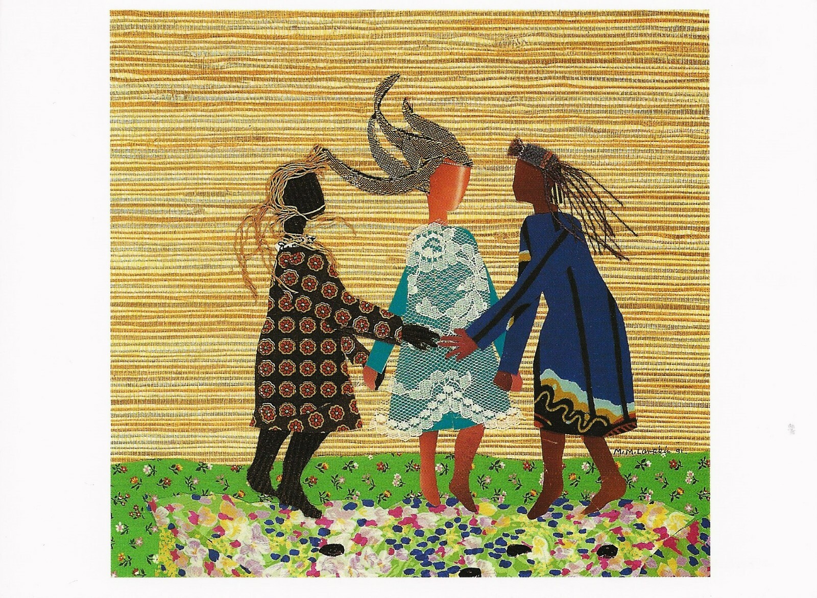Postcard Melinda Moore Lampkin “Blithe Spirit” 1991 (Fabric Collage) MINT Unused
