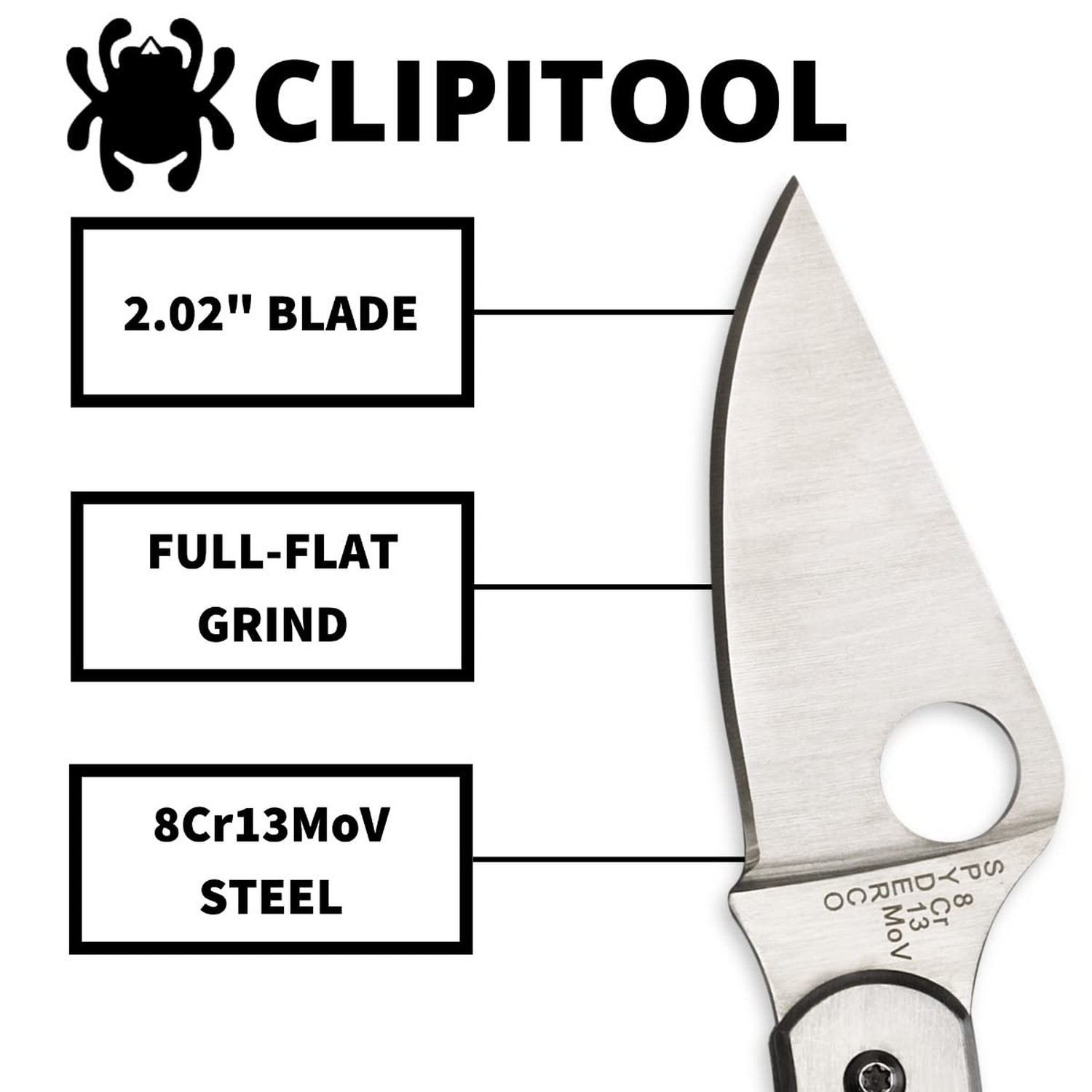 Spyderco ClipiTool Folding Utility Knife with Stainless Steel Handle Plain an…