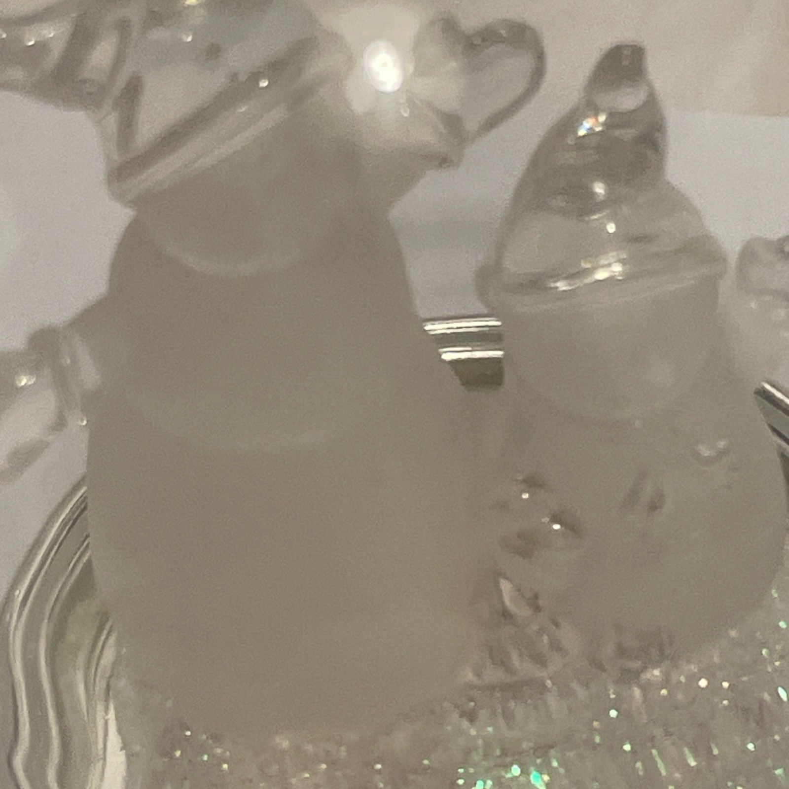 3 Vintage Frosted Glass Snow Globe Christmas Ornaments Angel Santa Claus. 4×3”