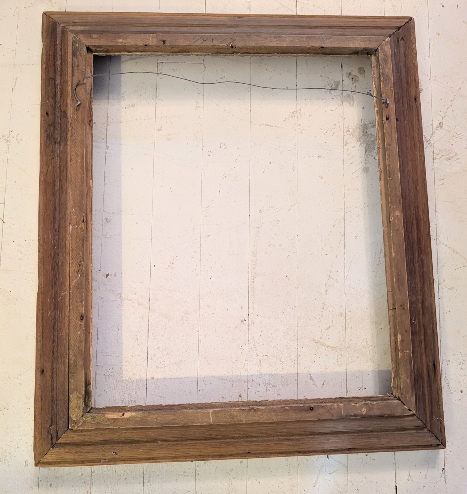 Antique c. 1890s Victorian Oak and Gold Gesso Liner Frame holds 17″ X 14″