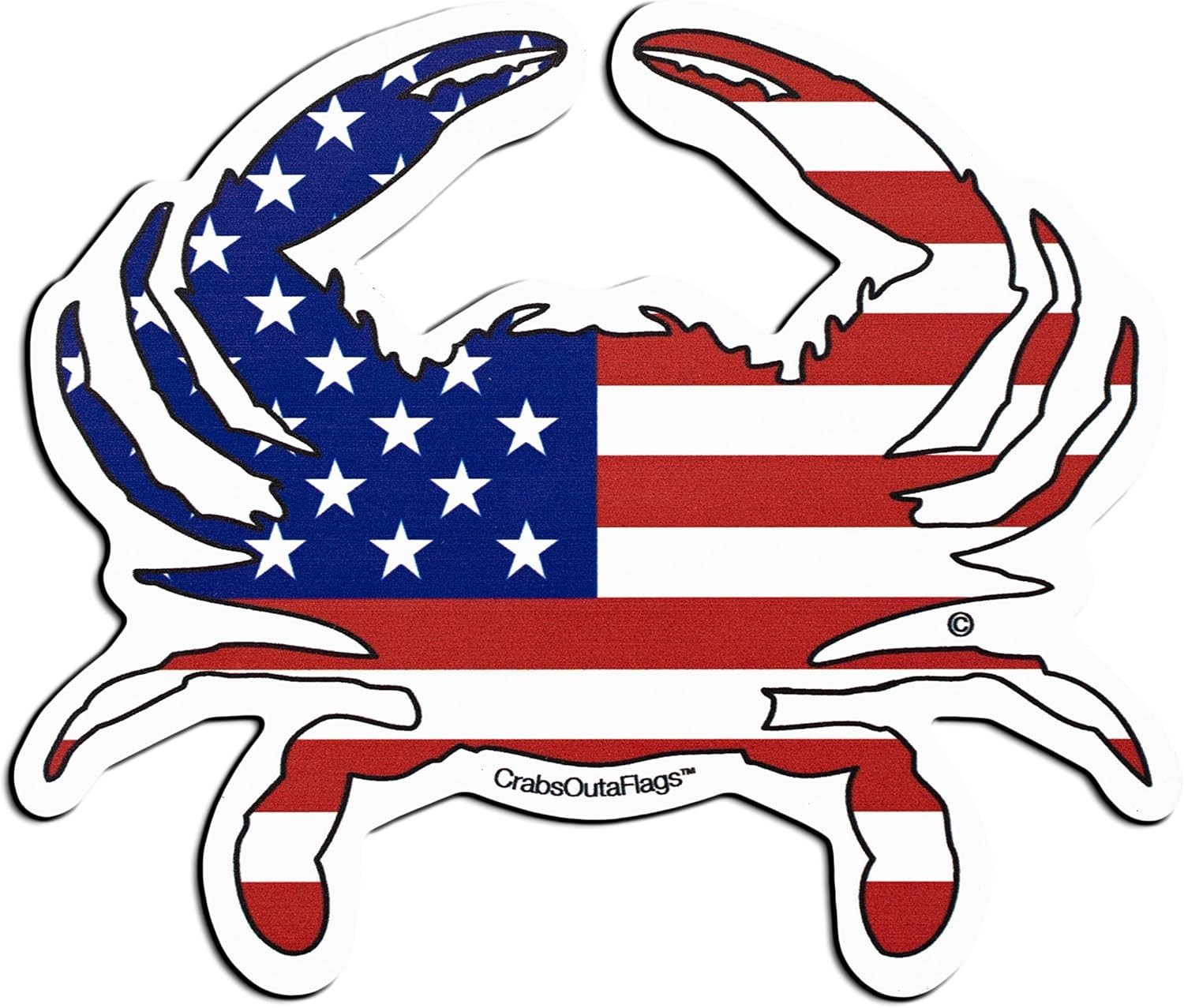 American (USA) Flag Crab Magnet (4 x 5 Inch) Made In America.