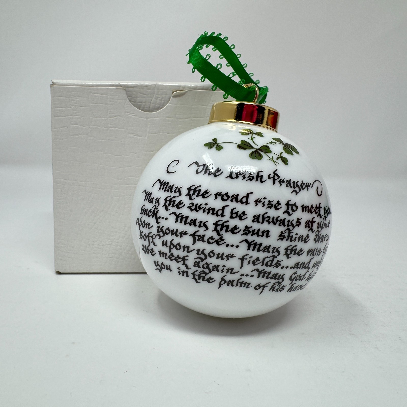 Baby’s First Christmas Irish Prayer Glass Christmas Ornament Ball Gift Box