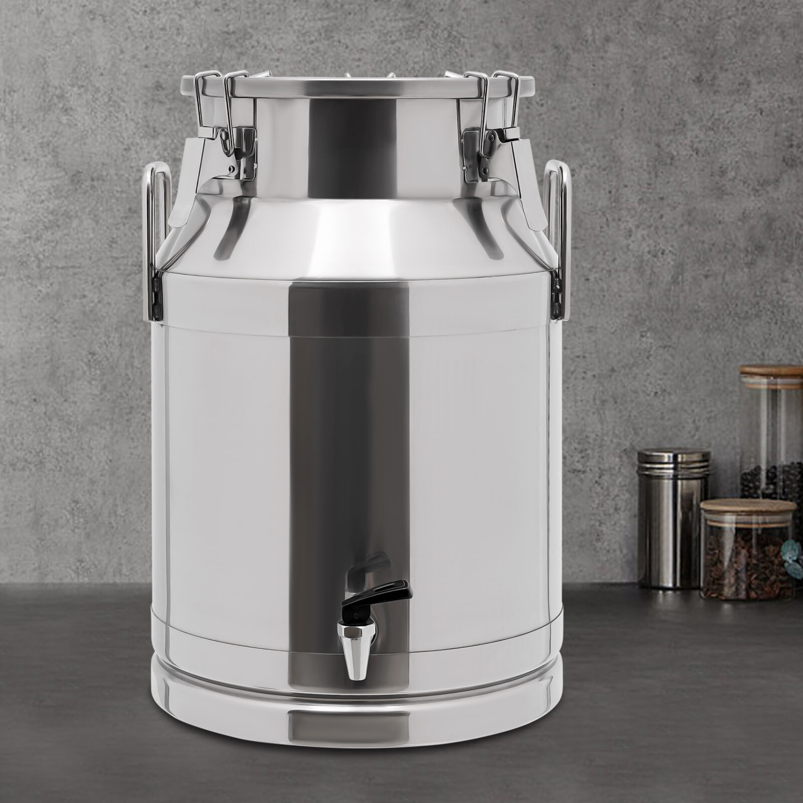 30L Milk Jug Wine Pail Bucket Stainless Steel Oil Milk Can Container 7.93 Gallon