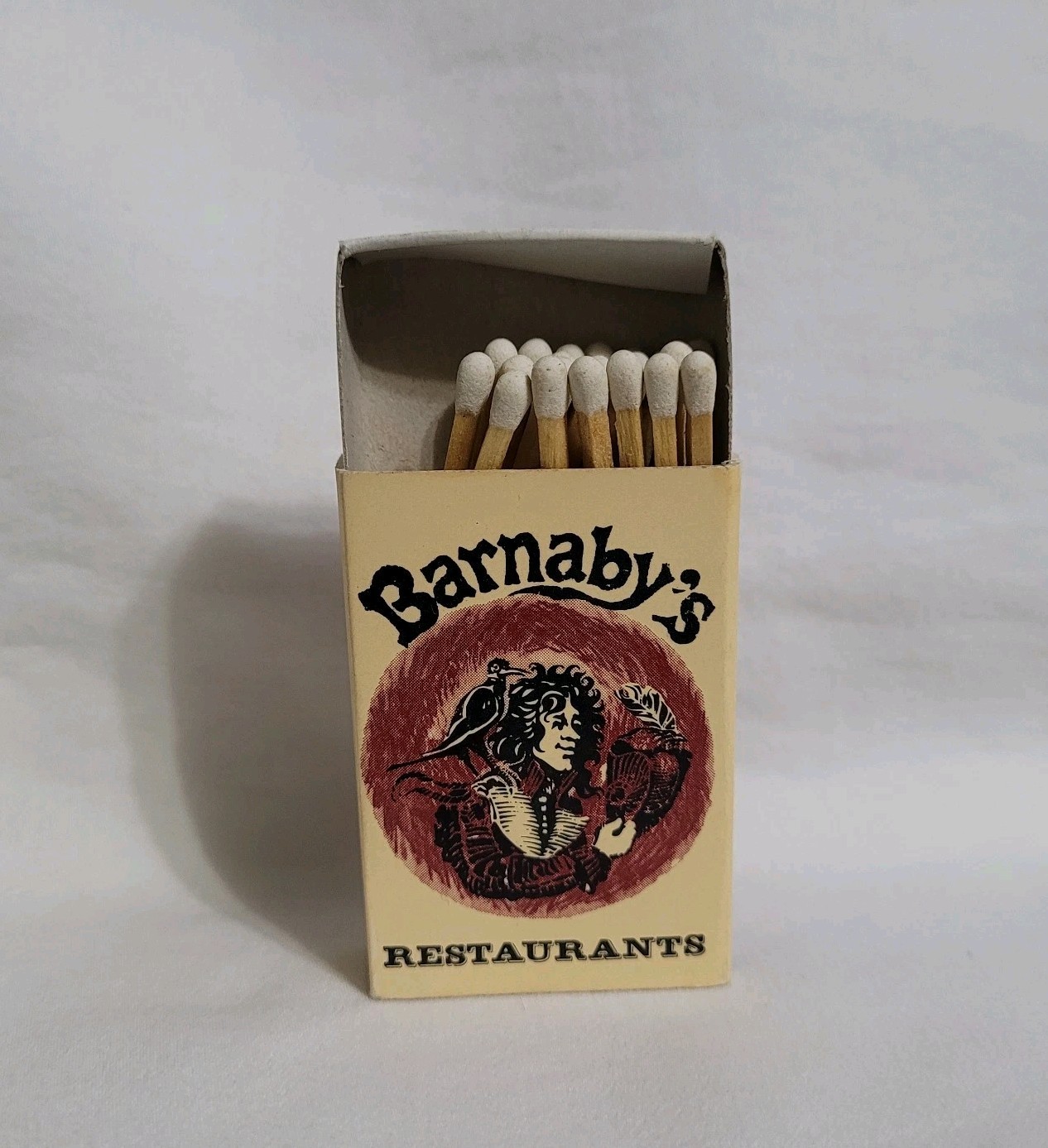 Vintage Barnaby’s Restaurant Matchbox Tukwilla Northgate Washington Advertising