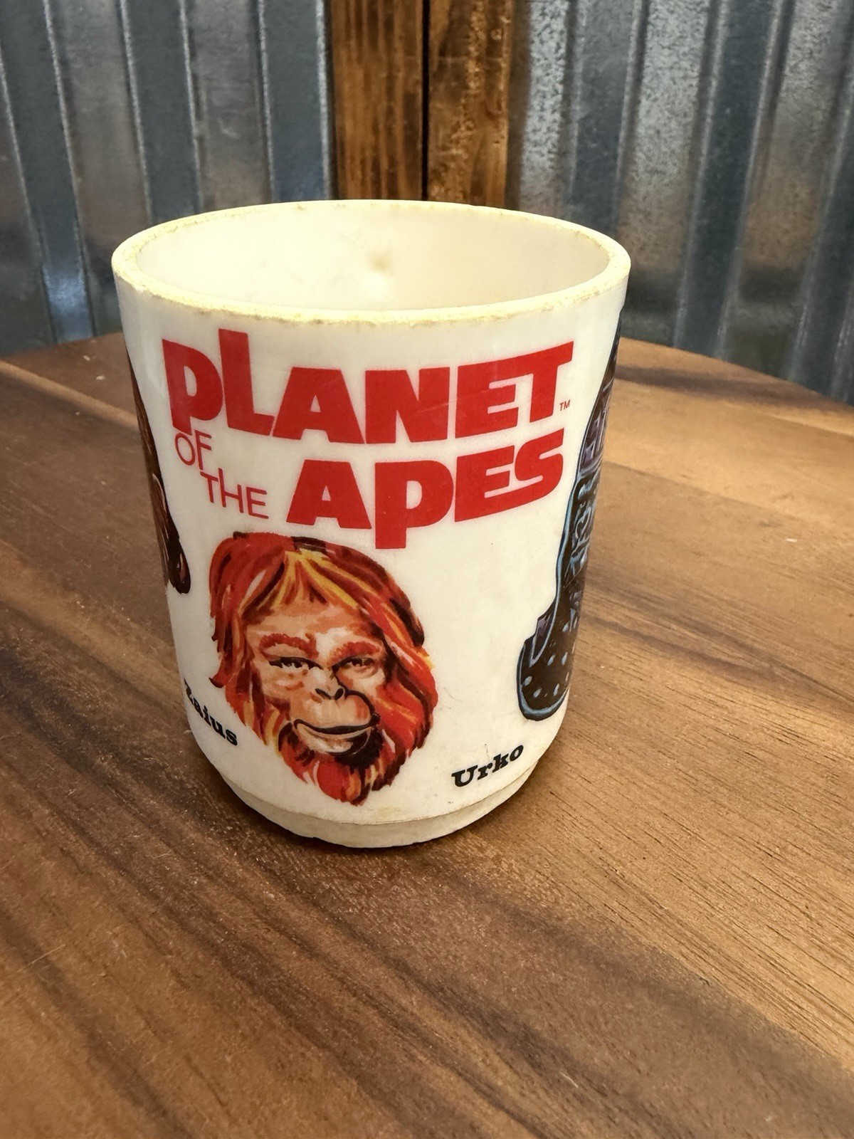 Vintage Planet of the Apes Deka Plastic Mug 1967 Apjac Fox Film Elizabeth NJ USA