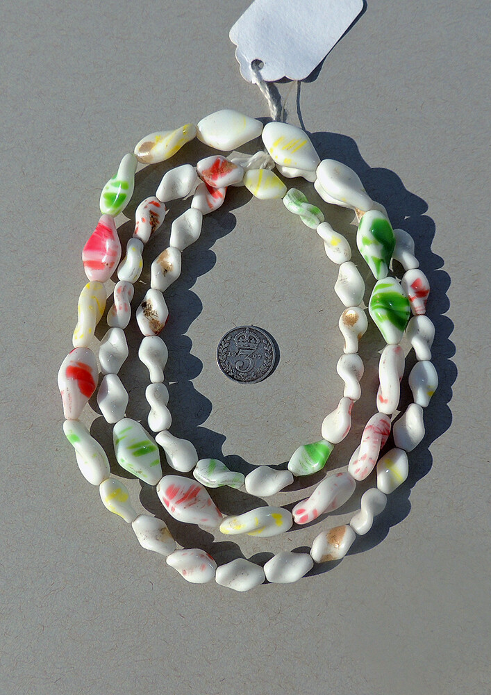 33 inch strand czech molded and twisted glass african trade beads #10