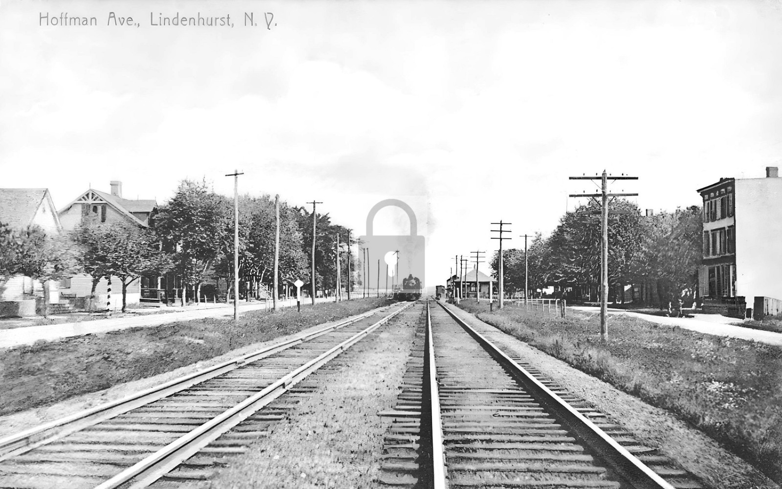 Railroad Train Station Depot Tracks Lindenhurst New York NY – Reprint