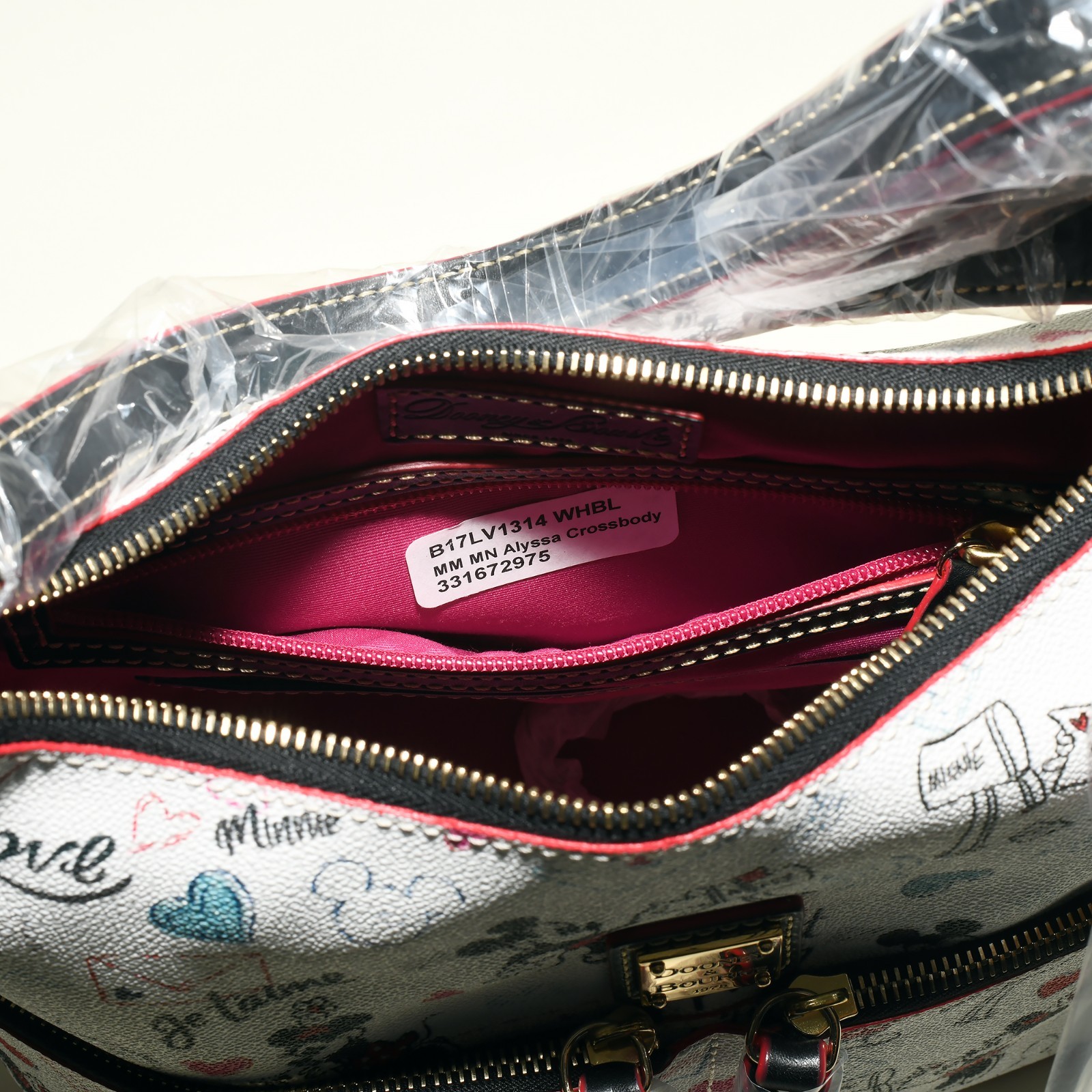 Dooney & Bourke Disney Mickey & Minnie Paris Sweethearts Crossbody Purse NWT