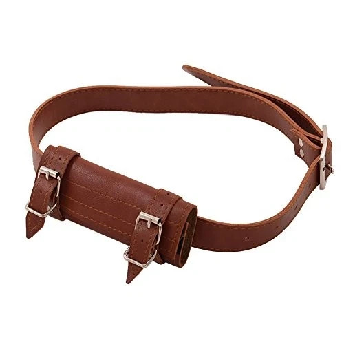 Medieval Two-Buckle Sword Frog Holster with Belt Rapier Scabbard Holder Brown