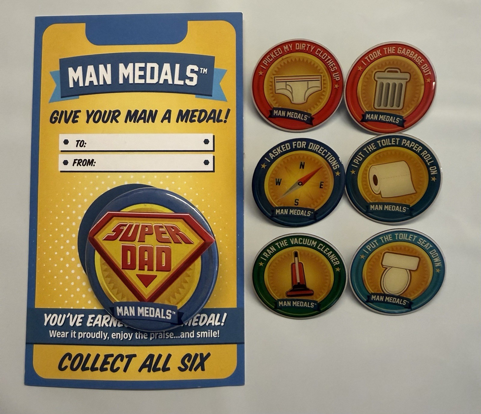 Man Medals AS SEEN ON SHARK TANK Enamel Apparel Pin Lot Of 7 Golf Ball Markers