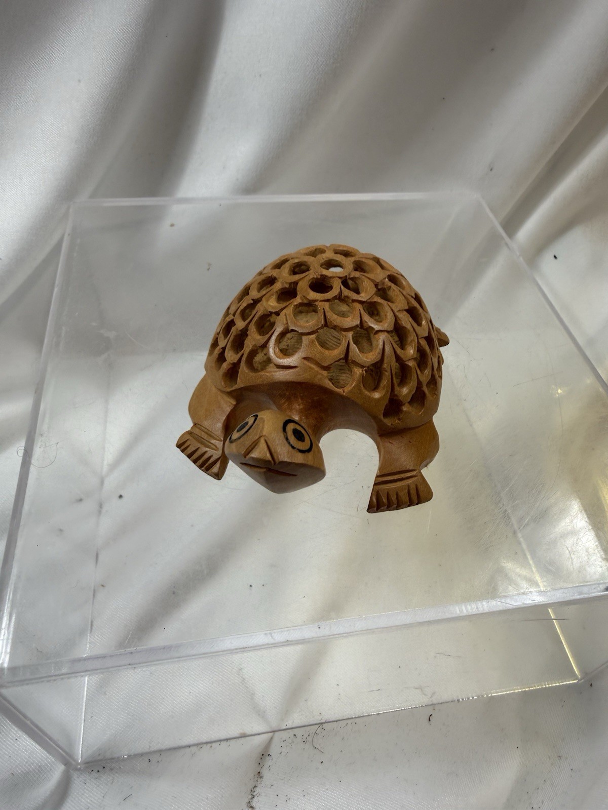 Hand carved turtle Figurine collectible With a baby turtle inside