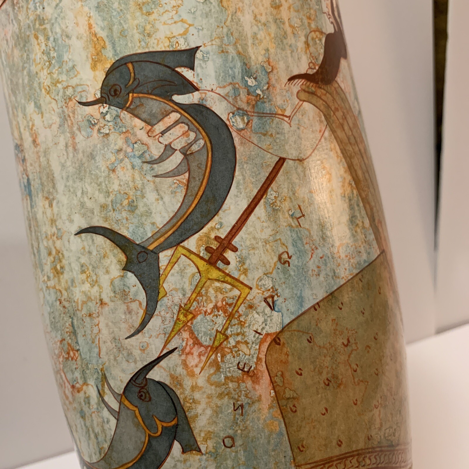 Replica Attic Lekythos 430 B.C. Poseidon Neptune Vase 19.5” By AKRON Art Studio