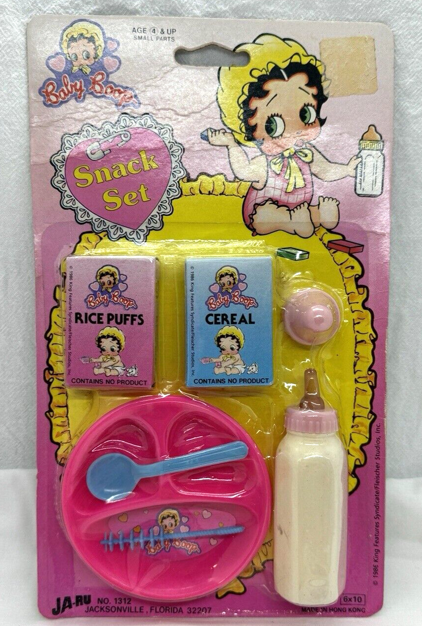 Vtg BETTY BABY BOOP SNACK & BATH SET Sealed JA-RU 1986 King Features Syndicate