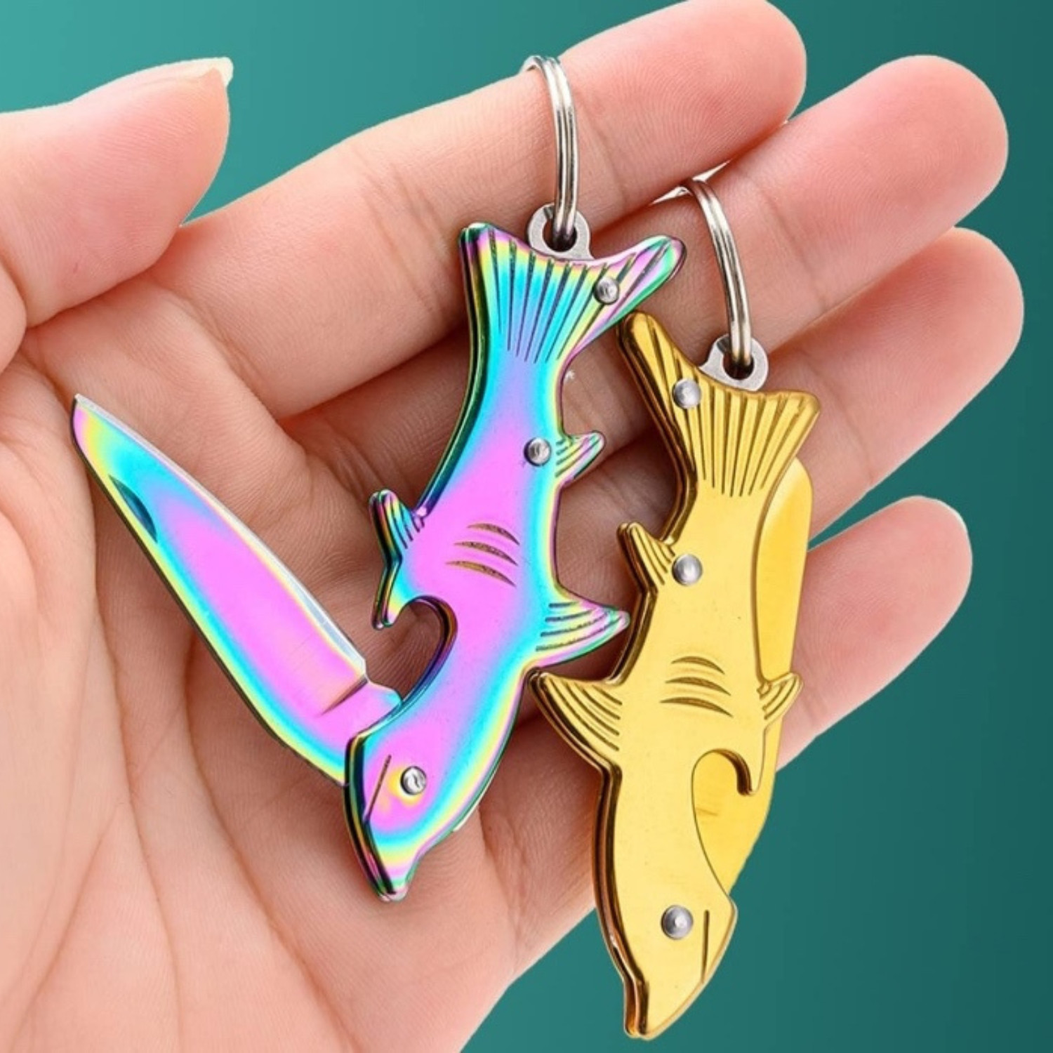 Keychain Pocket Knife Bottle Opener Multifunctional Outdoor Fishing Camping Gift