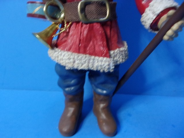 Vintage Kurt Adler Old World Santa Paper Mache Figure Drum Horn & Staff 6.25″
