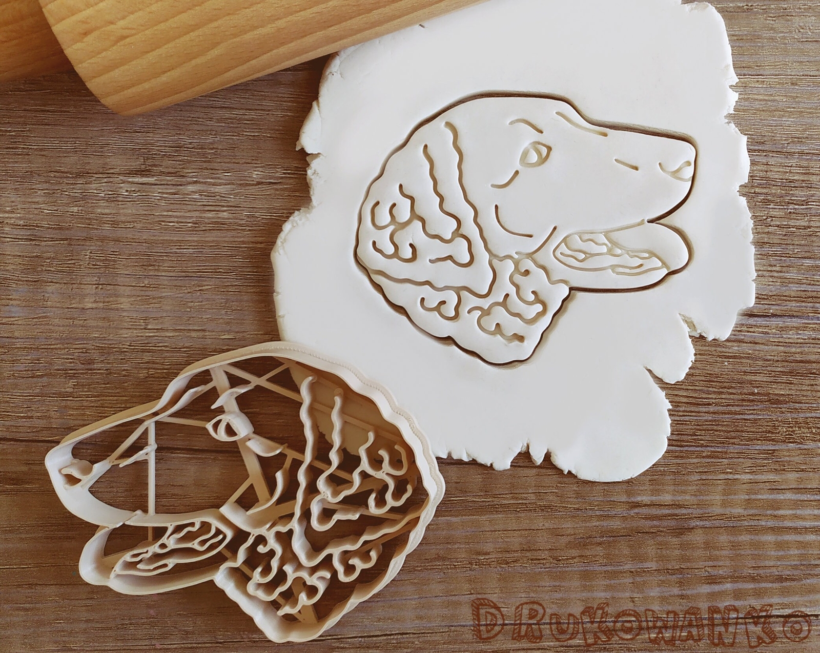 Curly Coated Retriever Dog Cookie Cutter Pastry Fondant Dough Pet Animal