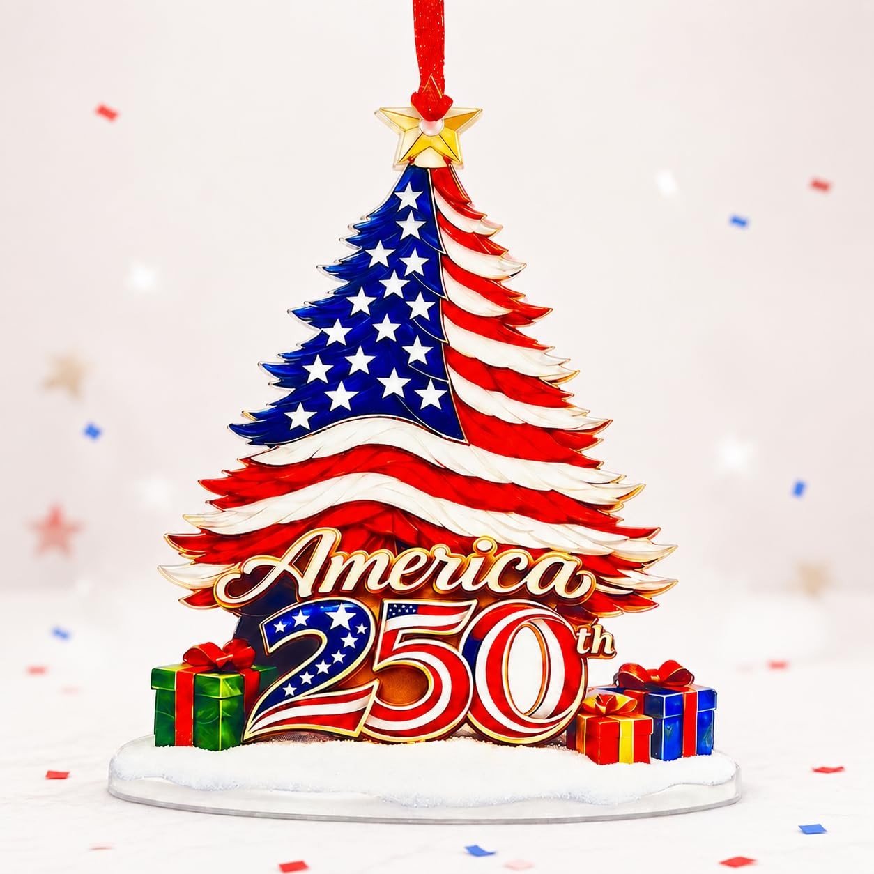 USA 250th Anniversary Ornament America 250 Christmas Ornament Patriotic