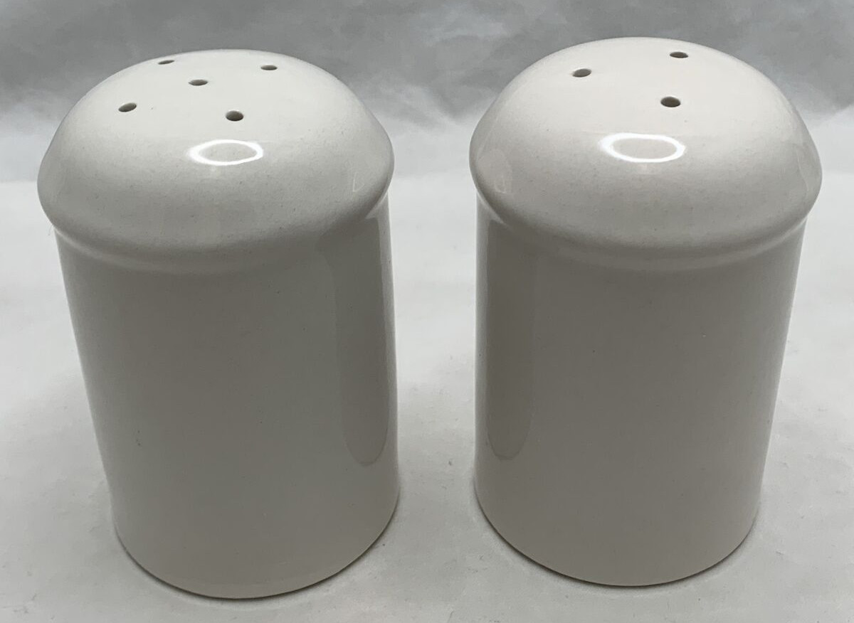 Salt and & Pepper Shakers Ceramic Porcelain White Round Cylinder Oval Modern