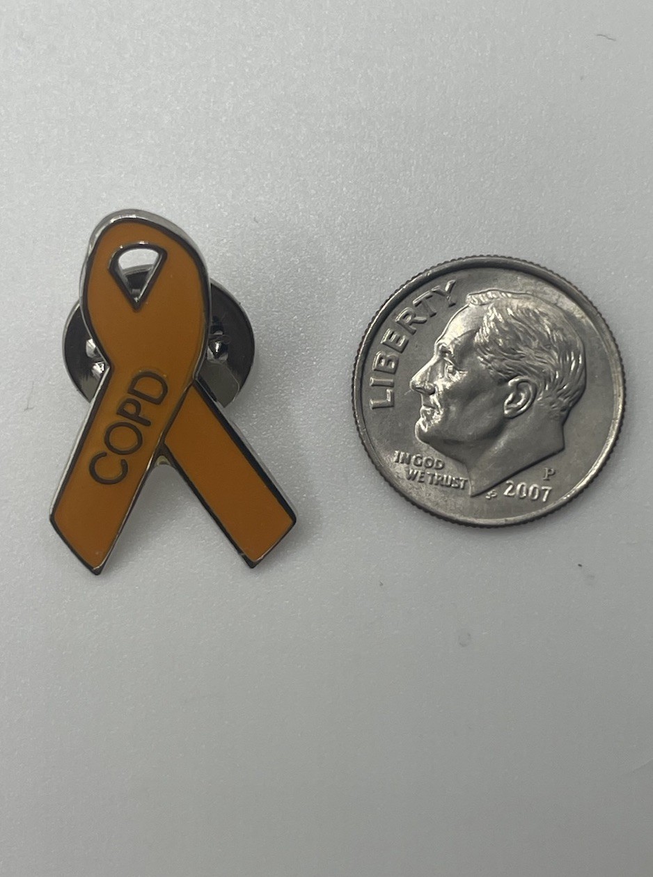 COPD Awareness Pin Orange Ribbon Chronic Obstructive Pulmonary Disease Lapel
