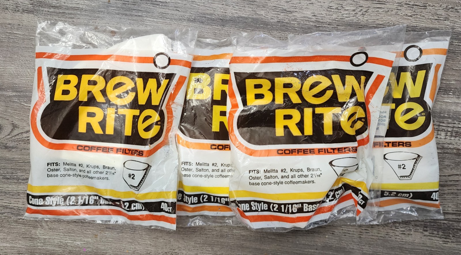 Vintage Brew Rite Coffee Filters- Cone Style #2- USA 1980’s (Lot 3)