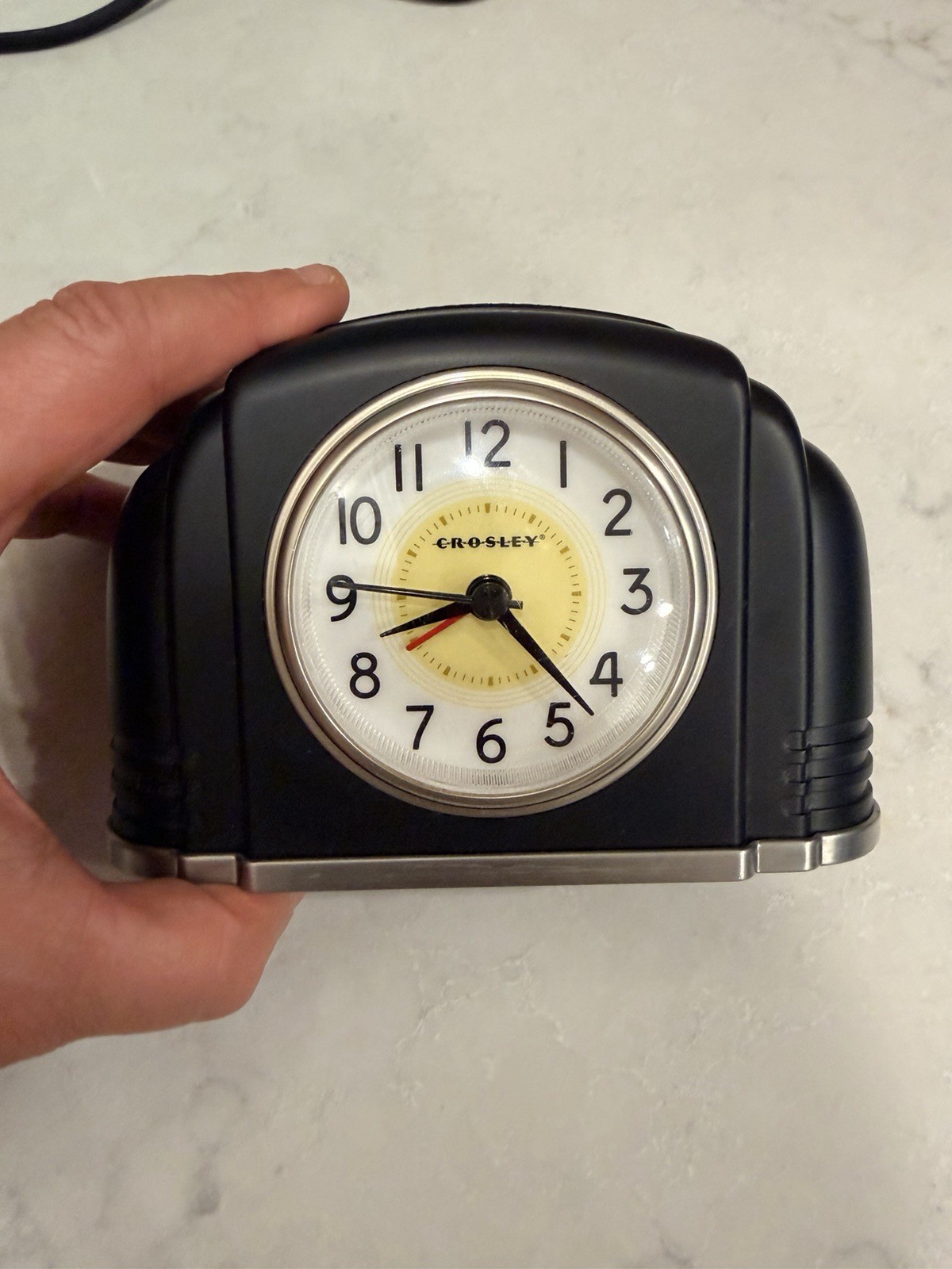 Crosley 1920 Style Battery travel alarm Clock w/ dimmer, vintage antique radio