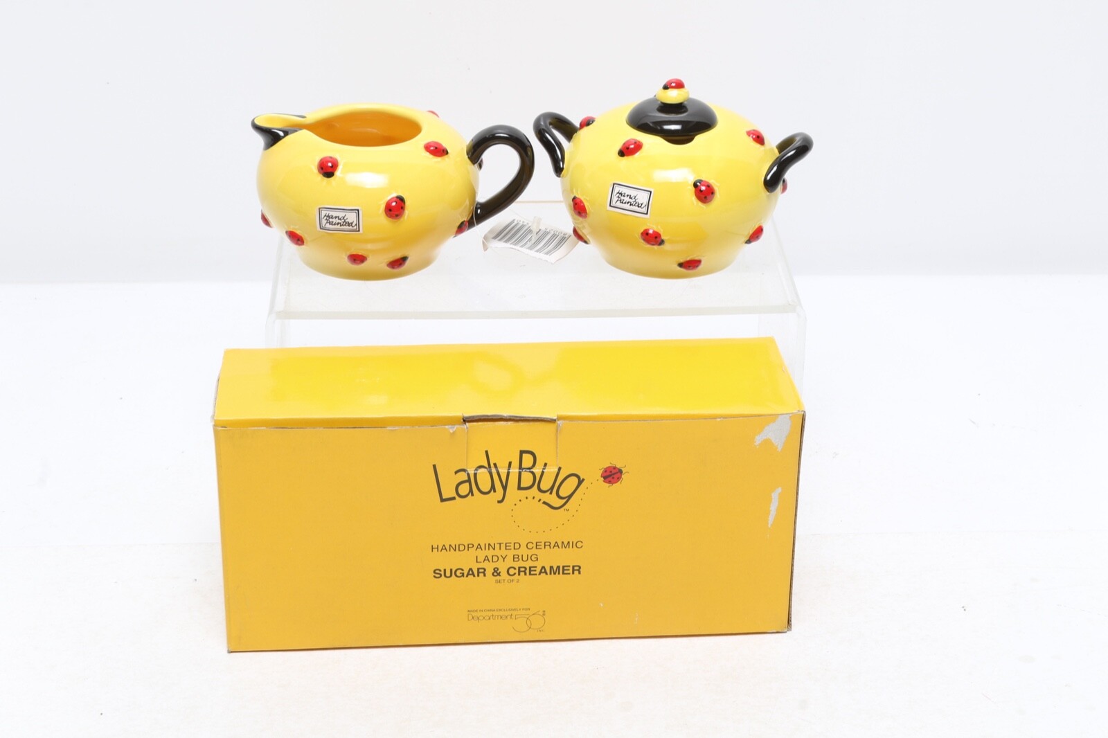 Department 56 Ladybug Creamer & Covered Sugar Bowl