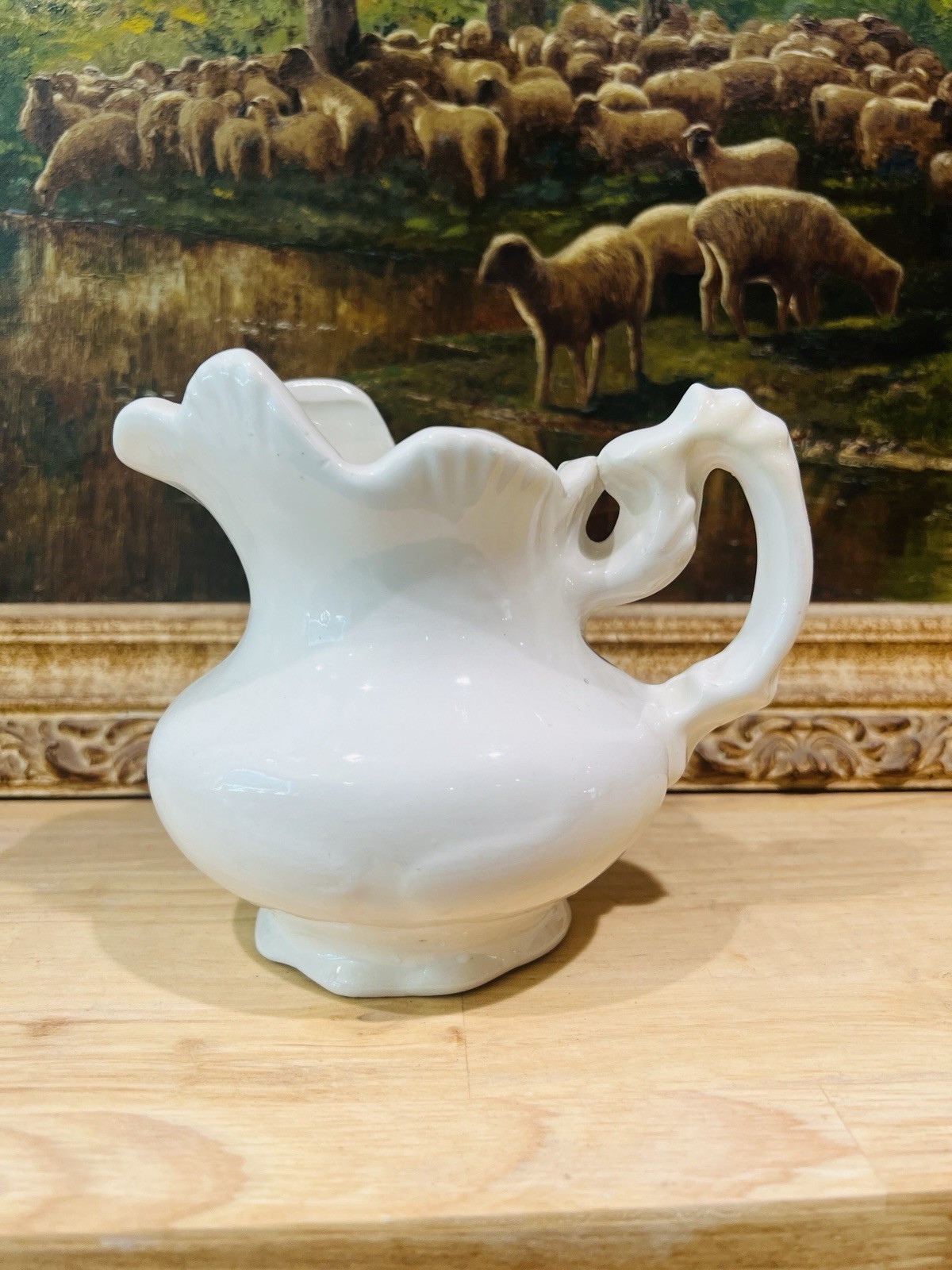 Vintage Classic White Ceramic Creamer Milk Pitcher