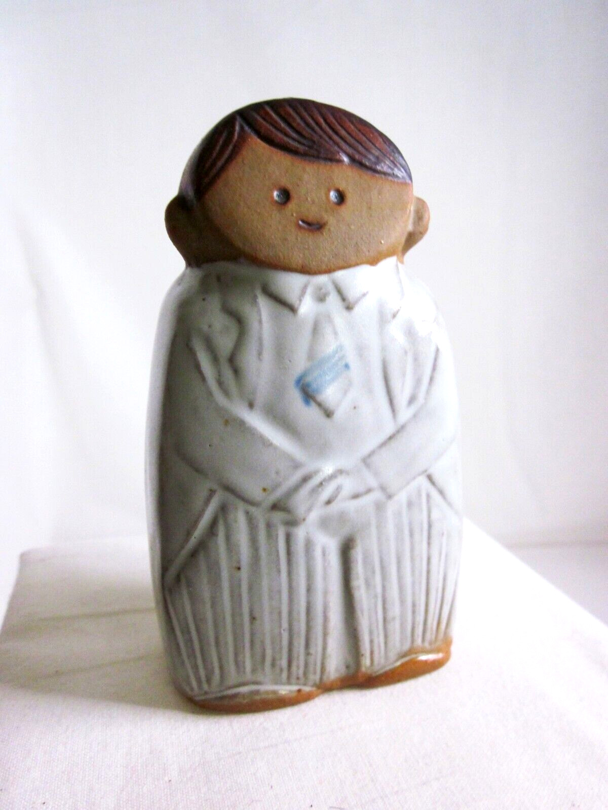 Vintage Fitz & Floyd Stoneware Wedding Groom Salt Shaker 2″ x 4″