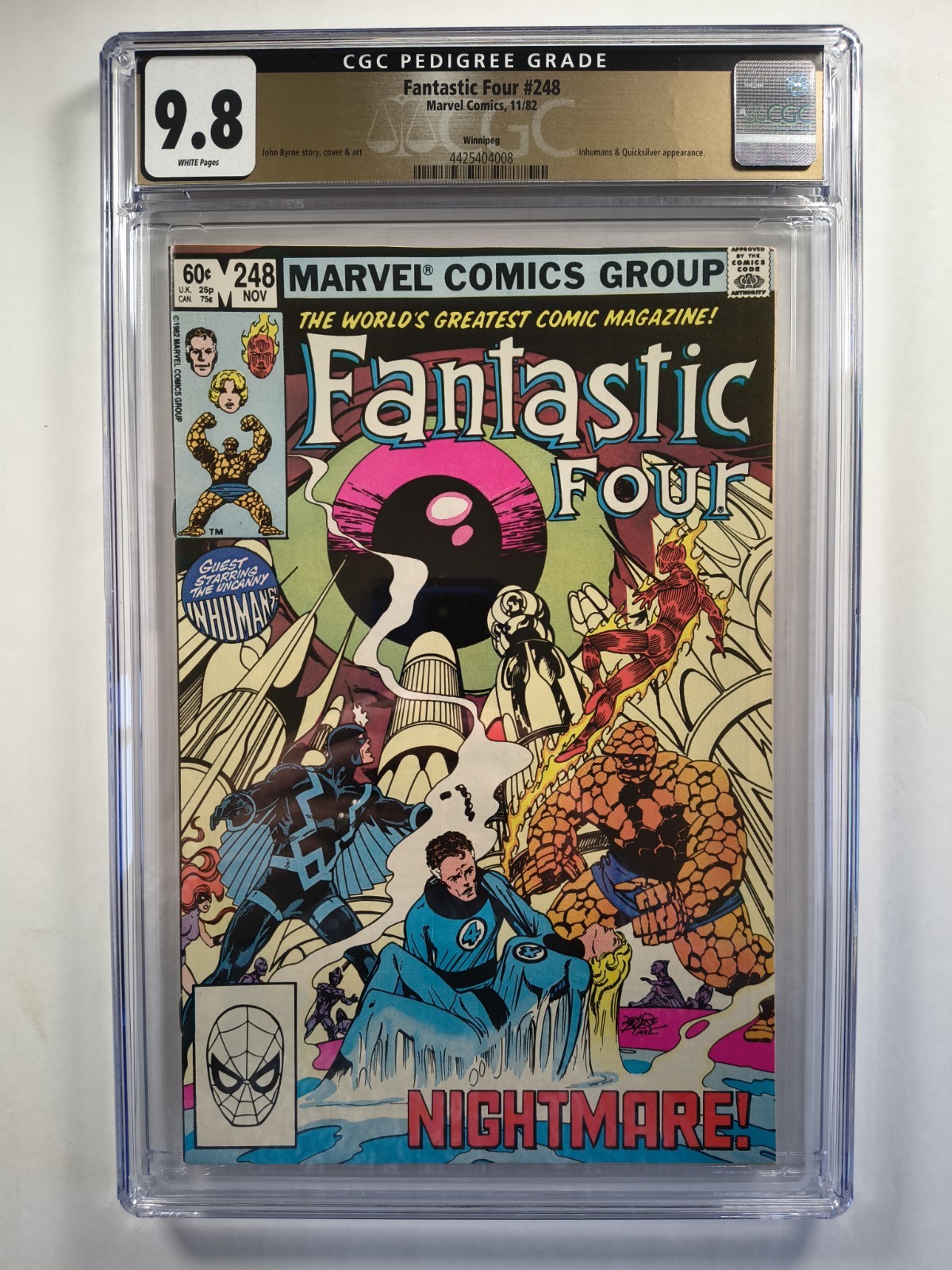 Fantastic Four #248 CGC 9.8 WP WINNIPEG PEDIGREE Marvel 1982 1st App. Kristoff