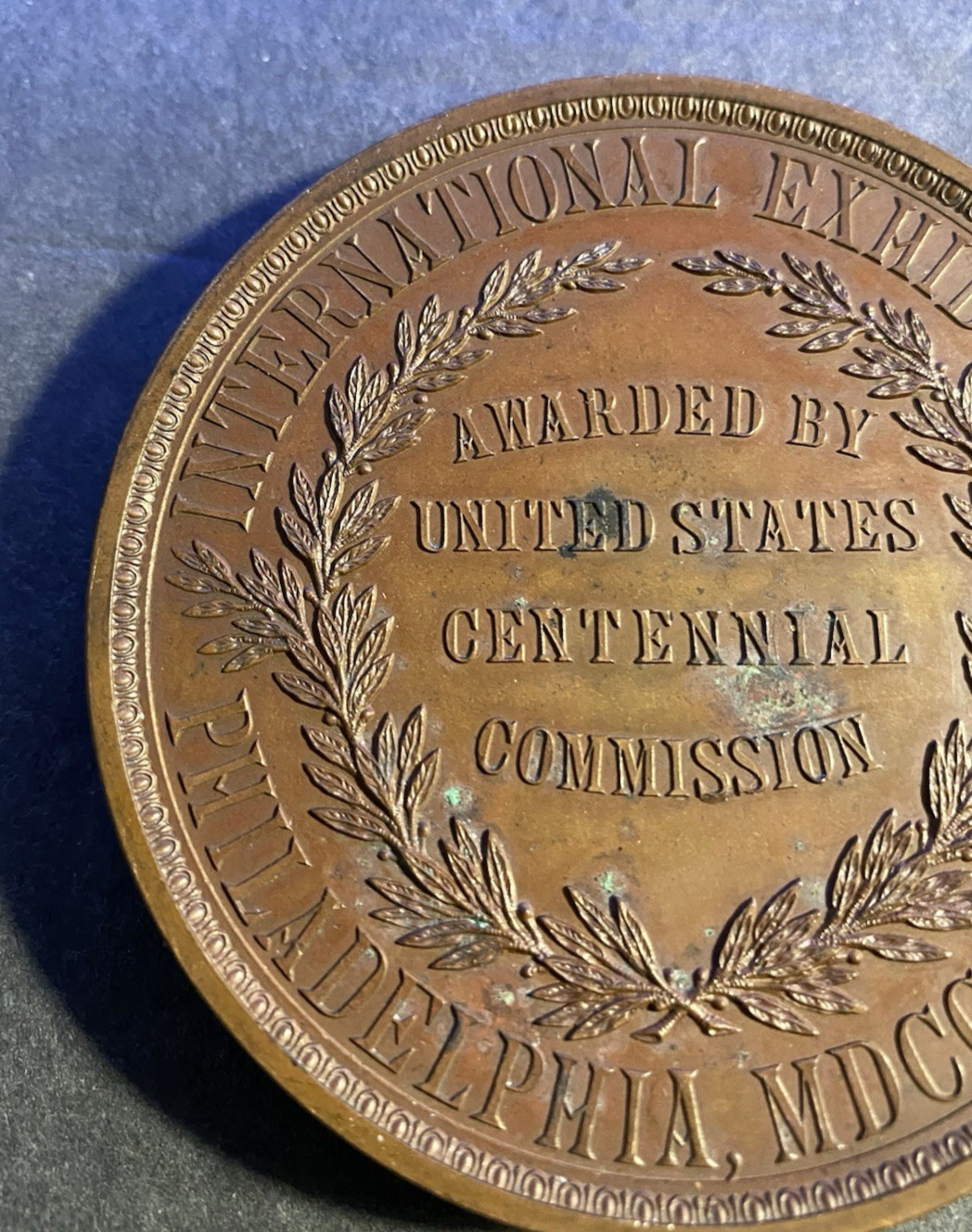 Large U.S. 1876 Centennial Exposition Philadelphia Award Medal 76 MM, 285.0 Gm