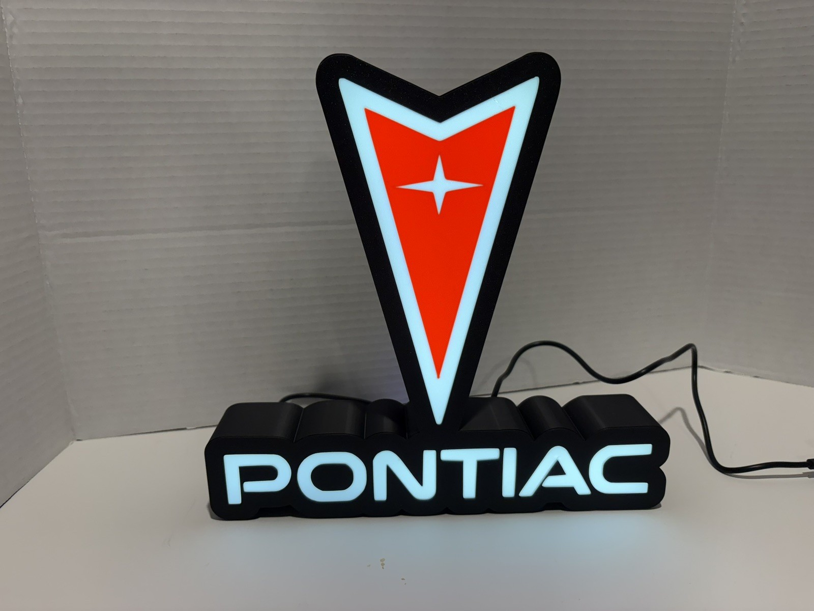 Pontiac Logo 3d LED Light Box Sign Garage Man Cave