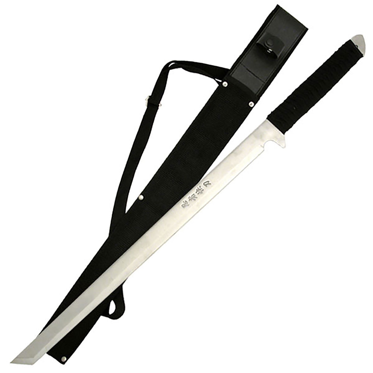 BladesUSA Ninja Sword w/Cord Wrapped Handle, Nylon Sheath & Shoulder Strap