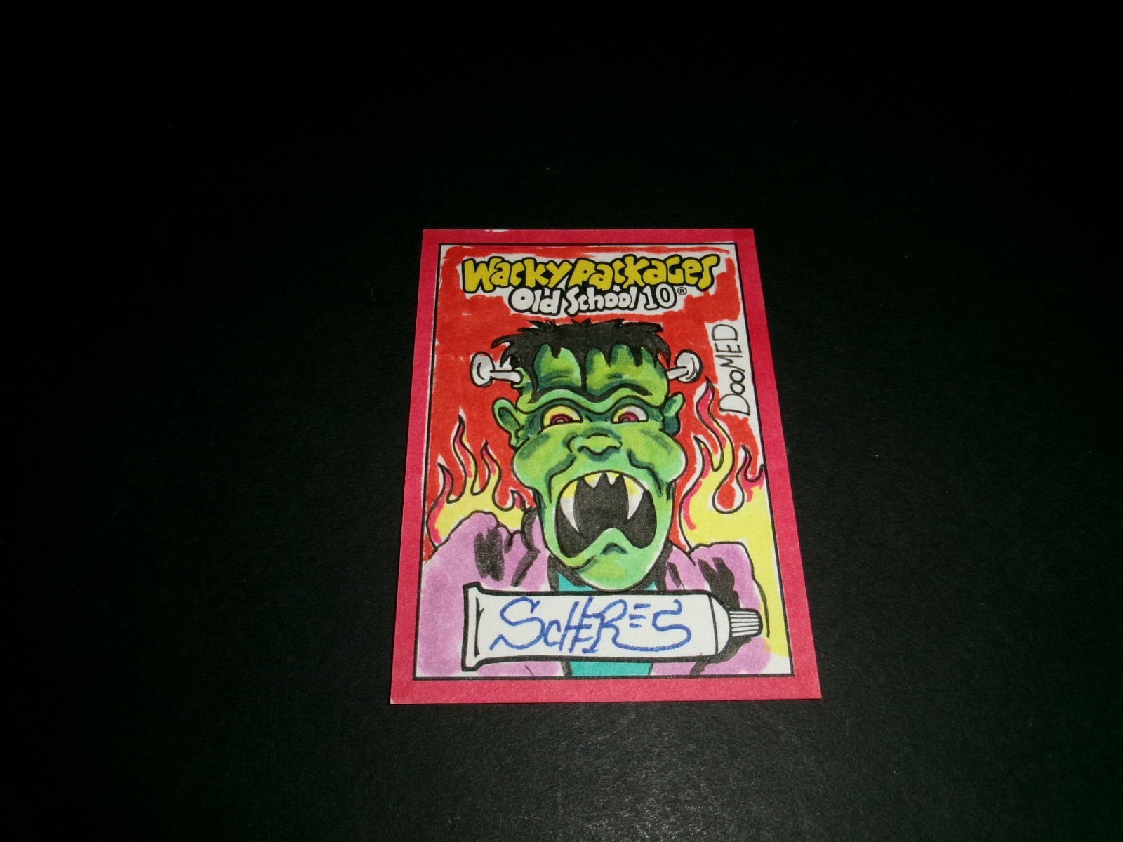 Topps WACKY PACKAGES Chad Scheres SKETCH CARD Old School 10 OS10 DOOMED