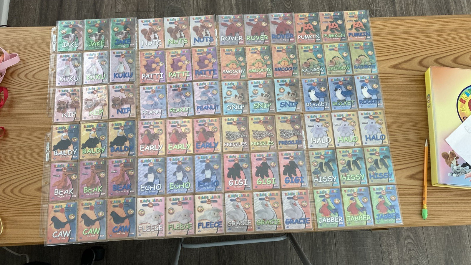COMPLETE (72) Beanie Babies Series 2 Birthday Cards 12 Sets Silver Green Blue