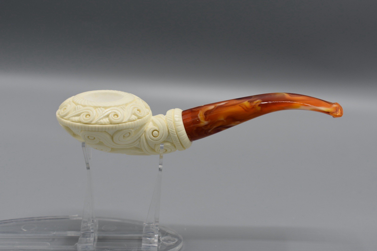 Ornate Squad Rhodesian Pipe By EGE -new-block Meerschaum Handmade W Case#37