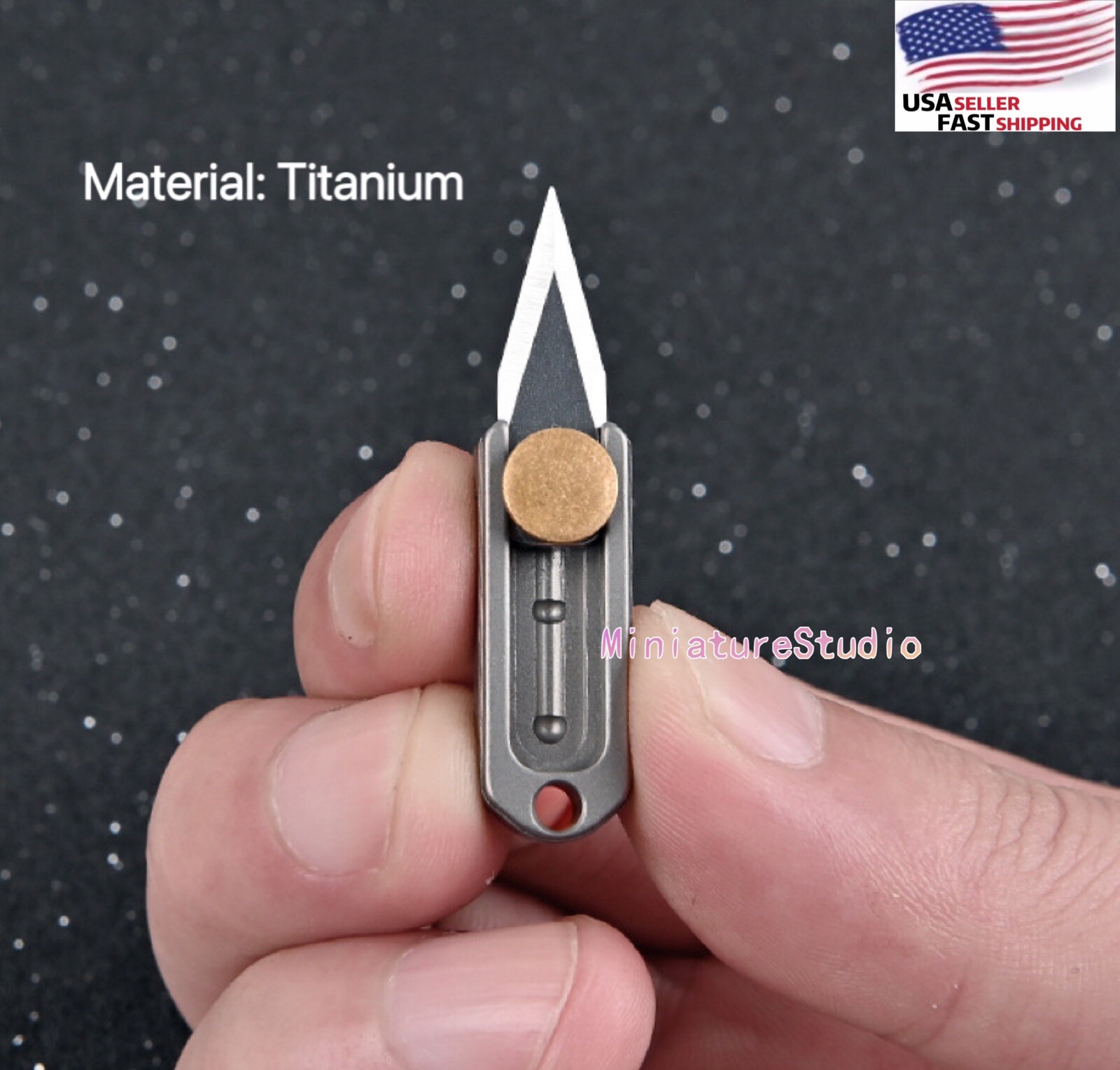 Mini Knife Titanium Blade Survival Tiny REAL Working Pocket Key Chain Gift