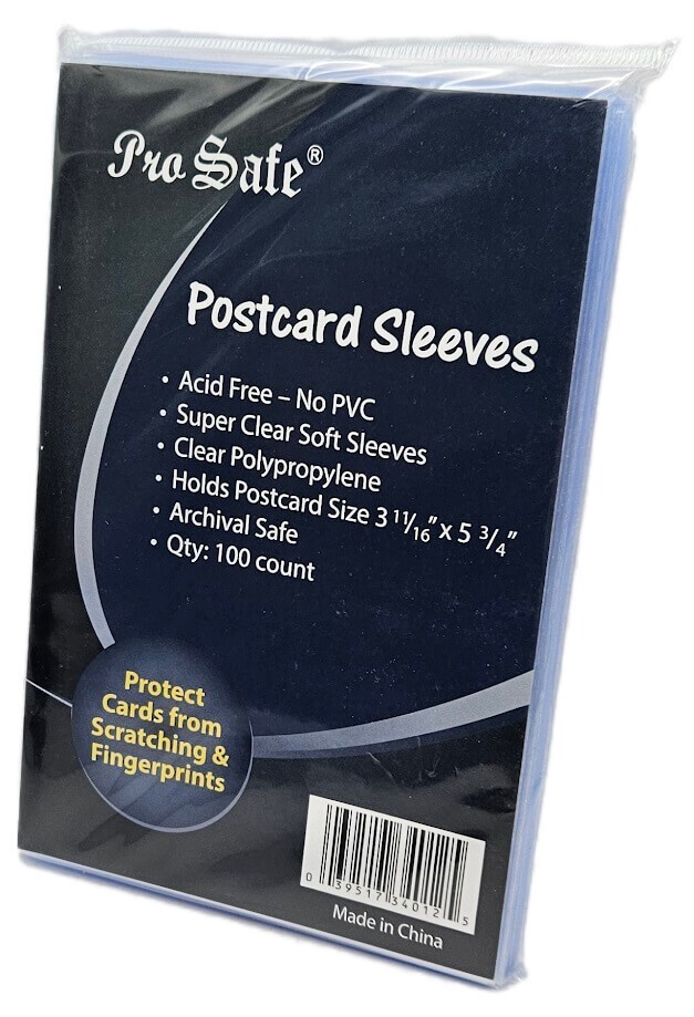 (100-Pack) Pro-Safe Standard Size Postcard Sleeves Archival Quality 2 Mil Poly