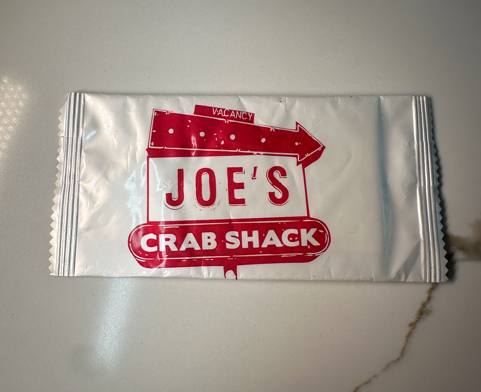 JOE’S CRAB SHACK Wet Wipe Unopened Souvenir AS-IS, Unknown Wetness