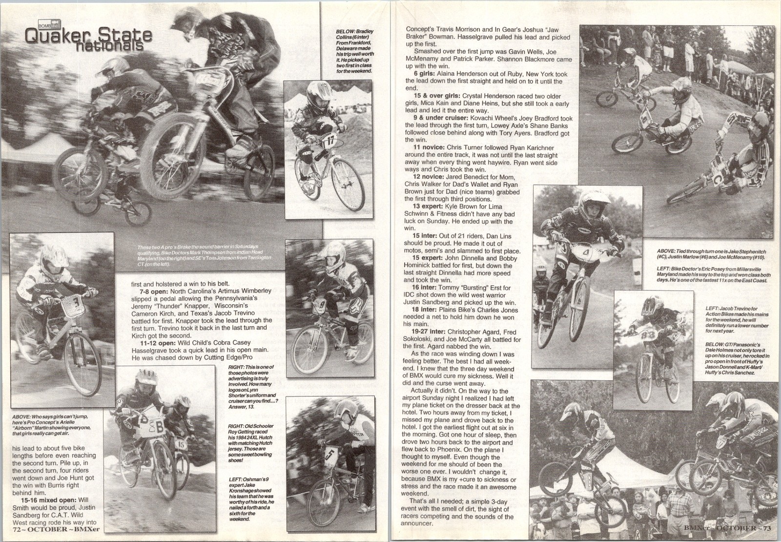 1999 • QUAKER STATE NATIIONALS Print Ad • 1990’s BMX Bike FA.45