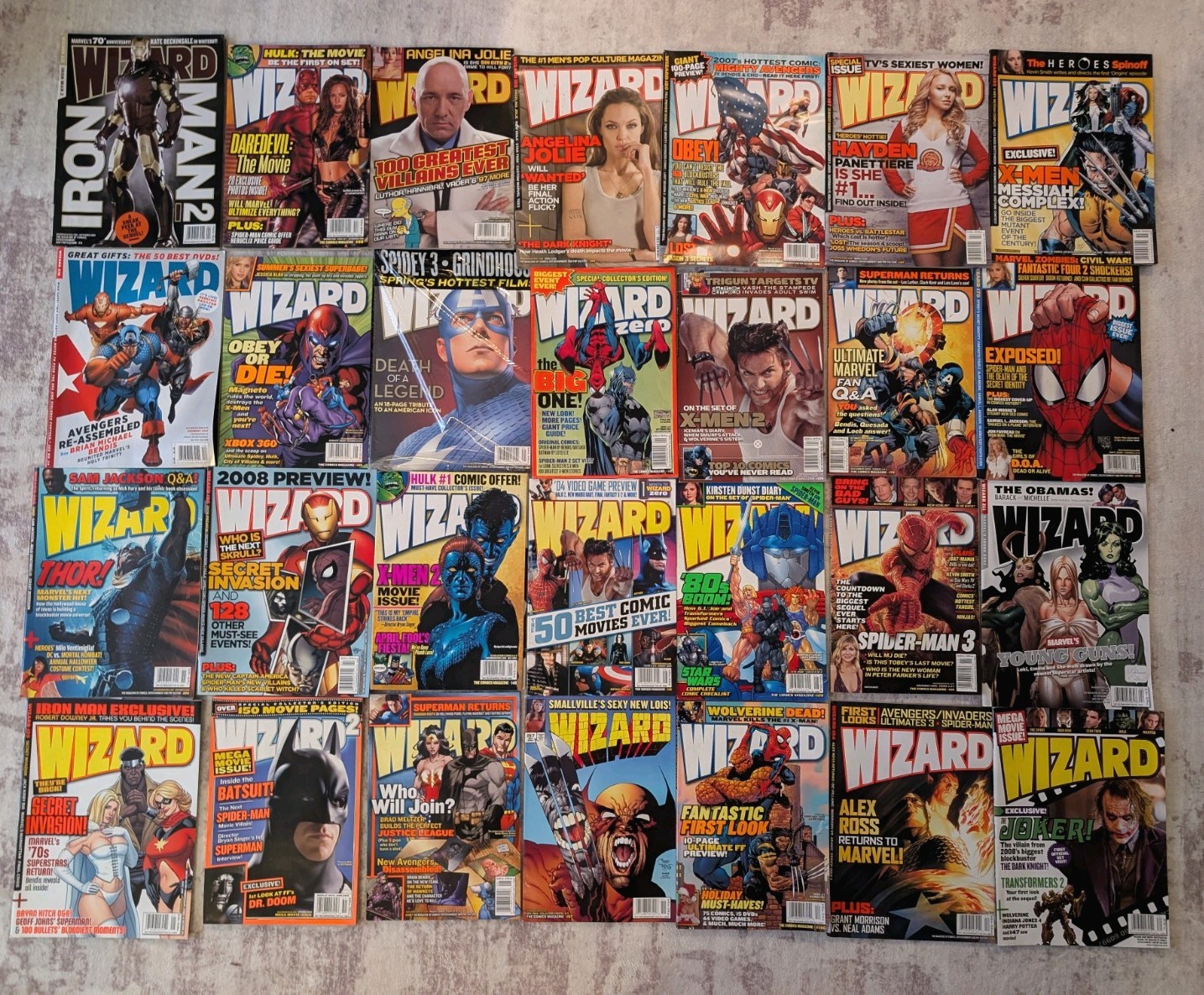 Lot of 28 Wizard Magazines – See pictures – Well Read Condition