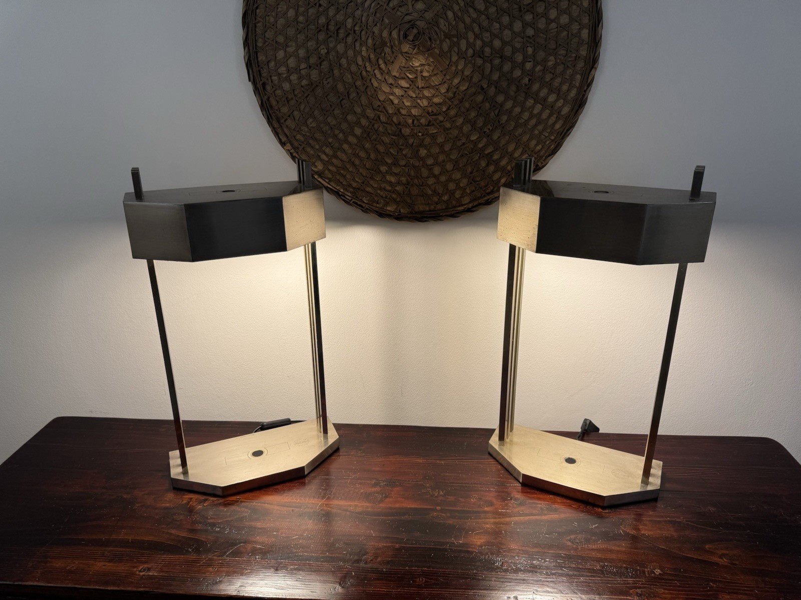 Marcel Breuer Mid century Lamps Bauhaus Paris Exposition 1925 Pair