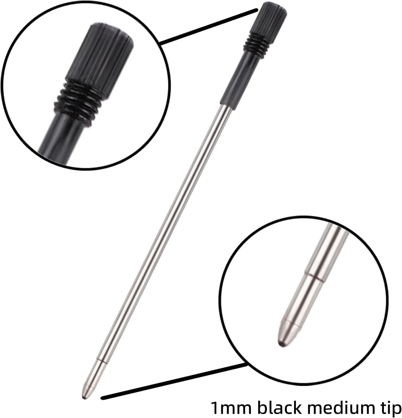 YOUMI Pens Refills 20 Pcs 3.23In Ballpoint Pen Refills Sparkling Bling Diamond C