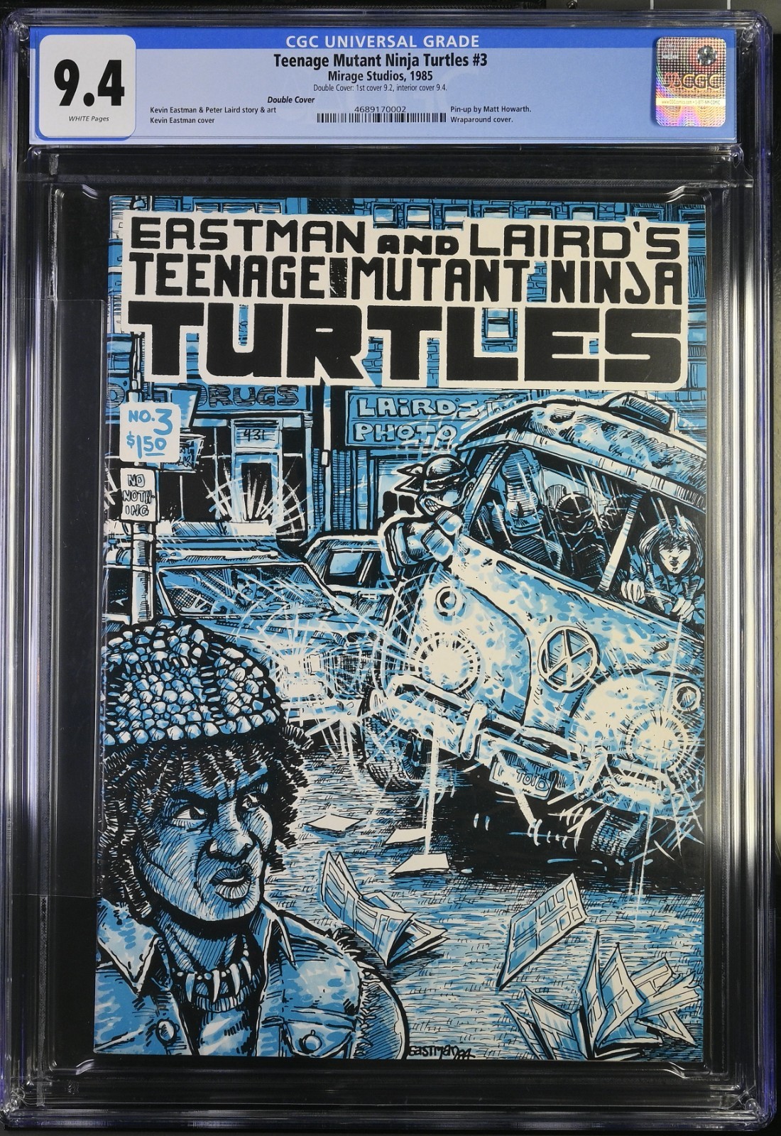 CGC 9.4 TEENAGE MUTANT NINJA TURTLES #3 Double Cover Mirage 1985 1st print TMNT