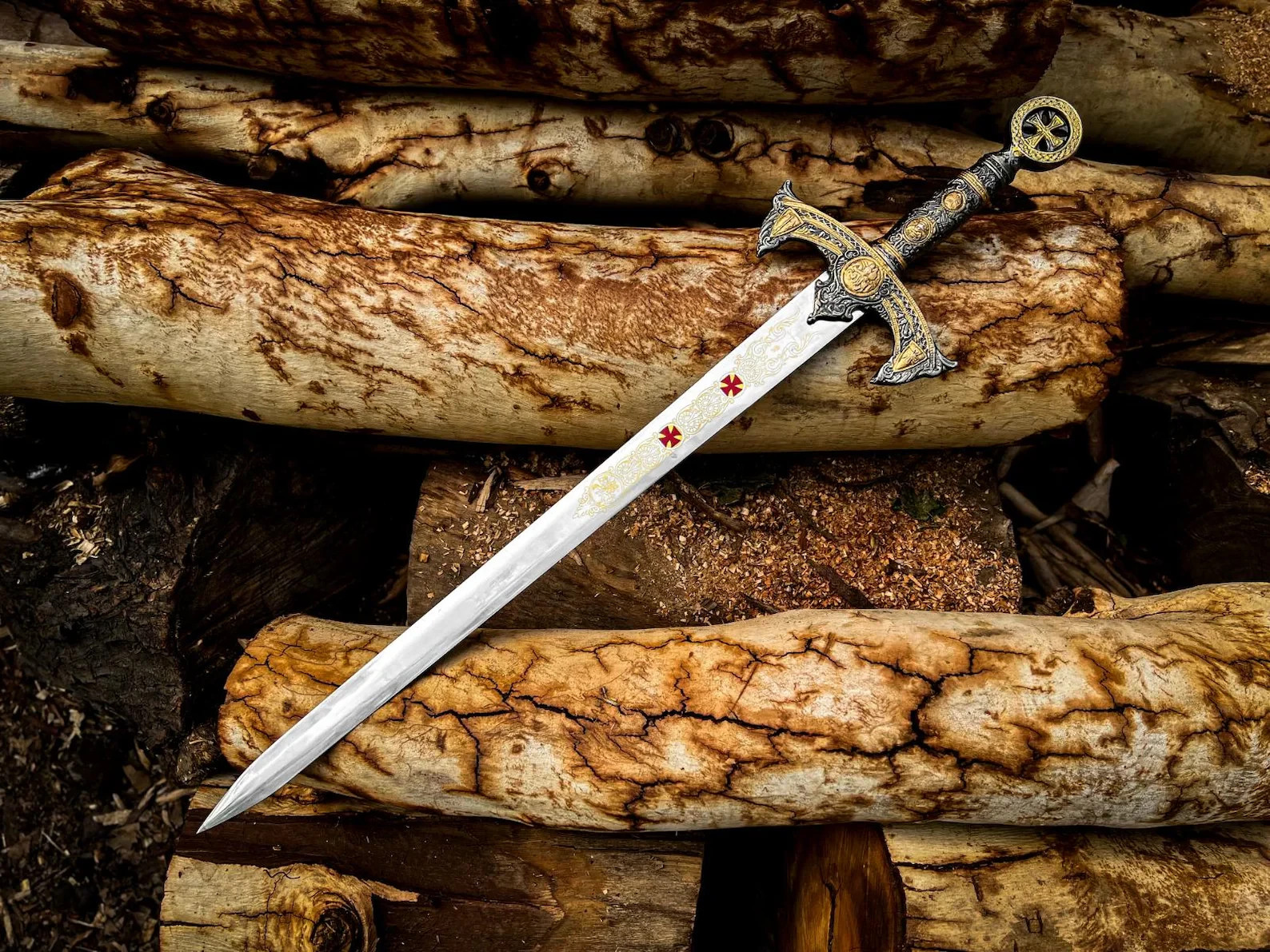 Handmade Templar Knights Sacred Holy Sword, Medieval Sword