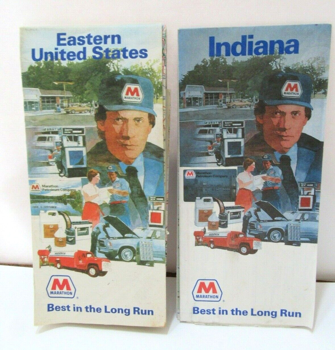 Vintage Marathon Gas Indiana & Eastern United States Map QTY of 2 -GL-21