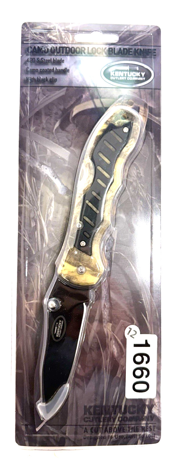 NEW Kentucky Cutlery Company Folding Pocket Knife with Camo Designed Handle